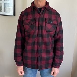 Black Burgundy Flannel Fleece Lined Shirt